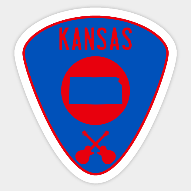 Kansas Guitar Pick Sticker by fearcity